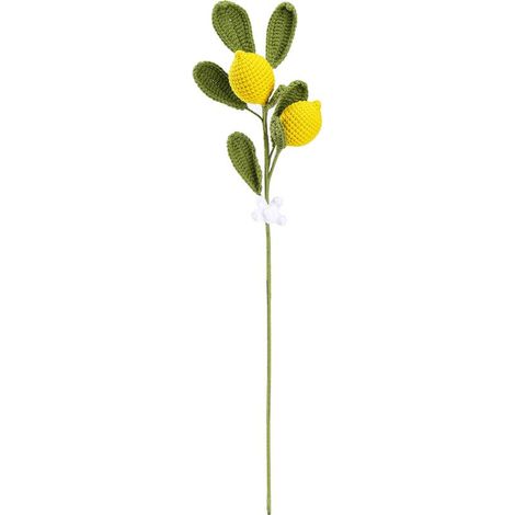 Fleur artificielle au crochet, faite main, en forme de citron jaune, idéale pour décorer une fête d'anniversaire, un mariage ou toute autre occasion. Parfaite pour un anniversaire, un mariage ou toute (1/2)