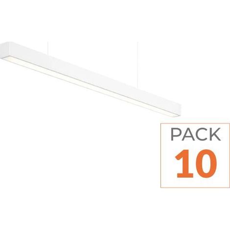 Pack de 10 - Suspension Linéaire LED 150cm 48W Interconnectable BLANC - Garantie 5 ans - Blanc Froid 6000K - 8000K - SILAMP