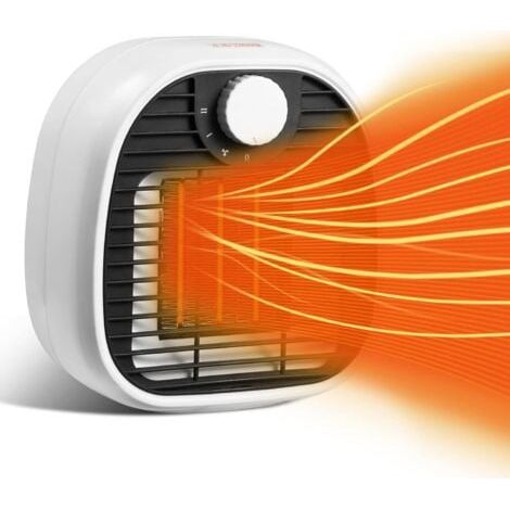 Radiateur Céramique 500W,Radiateur Soufflant Mini avec 3Réglages de Température,Faible Consommation Radiateur de Bureau Portatif Surchauffe&Protection (1/5)