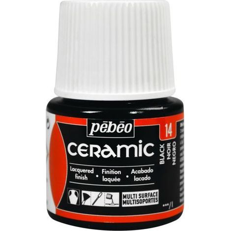 Peinture céramique décorative et résistante à FROID PEBEO 14 NOIR 45ml