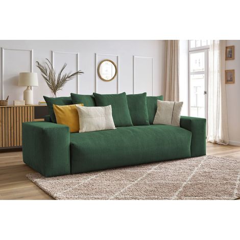 BOBOCHIC - Canapé droit convertible coffre VOLTAIRE Vert (1/5)