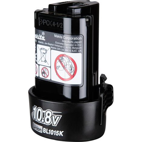 Makita Batería de Repuesto BL1015K de 10,8 V, Compatible con Herramientas de batería Makita 10,8 V/1,5 AhLi-Ion