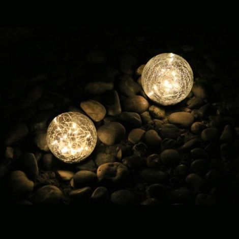 1 pcs Jardin Déco En Plein Air Solaire Cour Lumière Lumière Fissuré Boule De Verre Enterré Lumière automatique Capteur Réverbères (1/4)