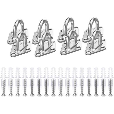 M5 Platine Oeillet Inox,8 Pièces Rhombic Kit de Crochet Plafond Charge Lourde,Crochets D'ancrage Marine avec Vis (1/5)
