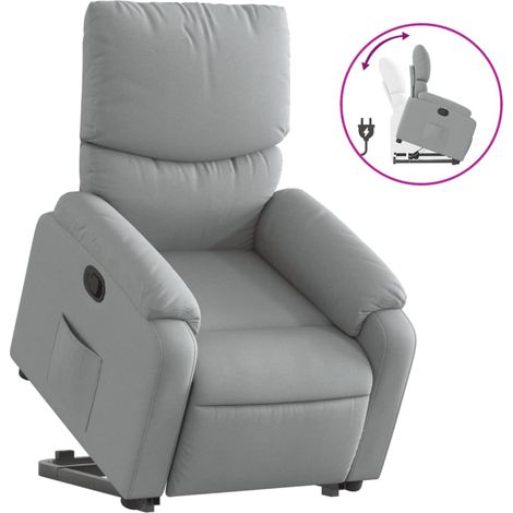 Maison Exclusive - Poltrona Alzapersona Reclinabile Grigio Chiaro in Tessuto