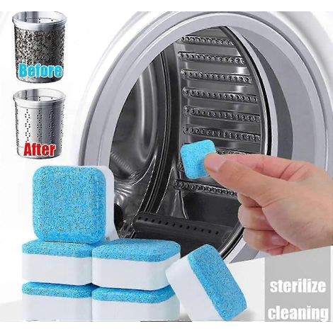 Comprimés effervescents nettoyants pour machine à laver, lot de 12, détartrants désodorisants anti-moisissure pour électroménagers et salles de bains. (1/5)