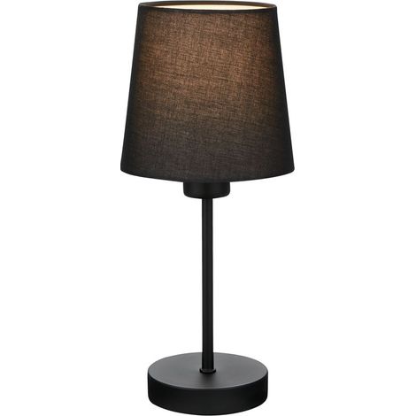 Tischleuchte Tischlampe 1xE14 Stoffschirm schwarz 25W Kabelschalter Briloner