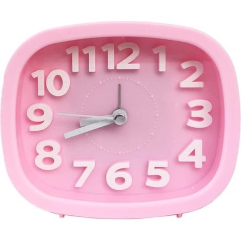 MINKUROW Orologio Da Tavolo Sveglia Analogica Da Comodino A Batteria In Plastica Senza Ticchettio Articoli Per La Casa Rosa (1/5)