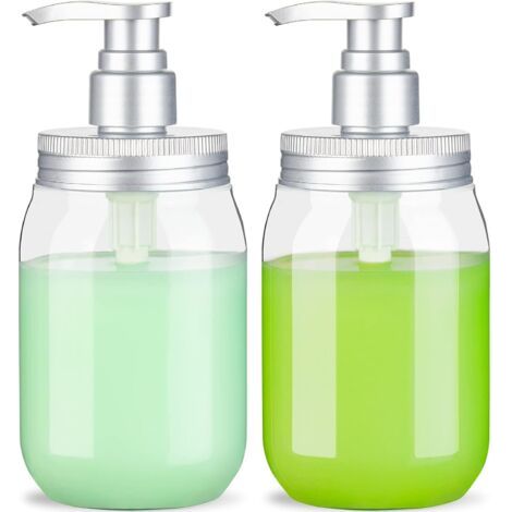 2 x 450 ml Flakon-Spender mit Pumpe, Seifenspender/Nachfüllbare Pumpflaschen, Lotion- und Seifenspender (1/5)