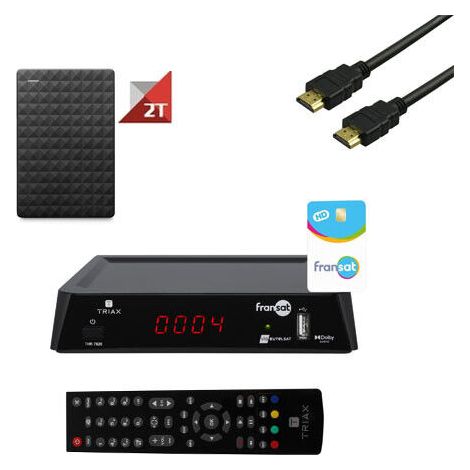 KIT RÉCEPTEUR SATELLITE THR 7620 FRANSAT+ CARTE FRANSAT 4 ans + DISQUE DUR 2TO + HDMI (1/3)