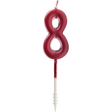 Candela rossa luminosa numero 8 per segnalazione