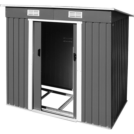 Metall Geräteschuppen Gerätehaus Gartenhaus Gartenschuppen 2qm Cardiff Anthrazit (1/5)