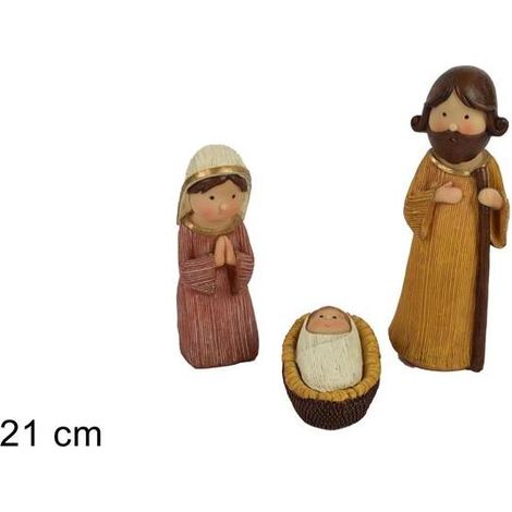 Presepe Natività Abiti Rigati Scuri Set 3 Pezzi