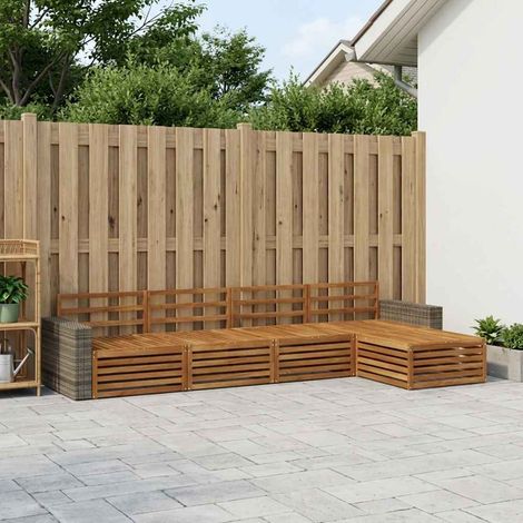 vidaXL Outdoor-Sofagarnitur 5 pcs Natur Massivholz Akazie (1/5)