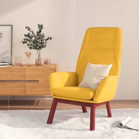 vidaXL Chaise de relaxation Jaune moutarde Tissu (1/5)
