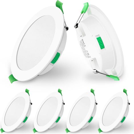 Spot LED Encastrable Extra Plat, 4W 310LM Dimmable IP44 Spot Etanche Salle de bain, Blanc Chaud 3000K Blanc Neutre 4000K Blanc Froid 6500K, Trou Φ55-68mm, AC220-240V, Lot de 6 (1/5)