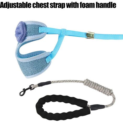 Nouvelle laisse pour chat style gilet à nœud papillon, laisse réglable, anti-fugue, laisse pour chat avec sangle de poitrine, bleue. (1/4)