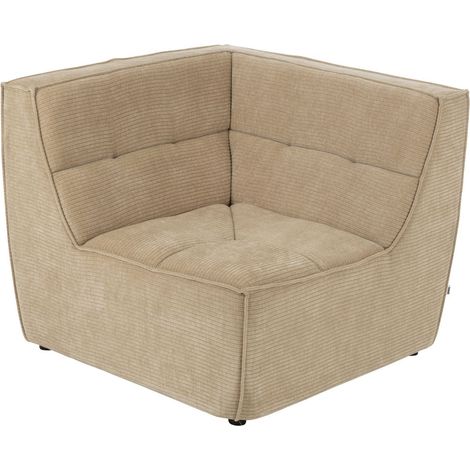 Fauteuil chauffeuse d'angle lounge en velours côtelé - LORENZO (1/5)