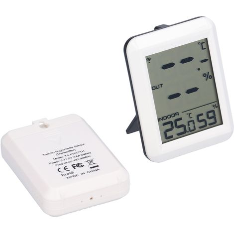 Digitales Hygrometer-Thermometer, kabelloses Feuchtigkeits- und Temperaturmessgerät für den Innen- und Außenbereich (1/5)