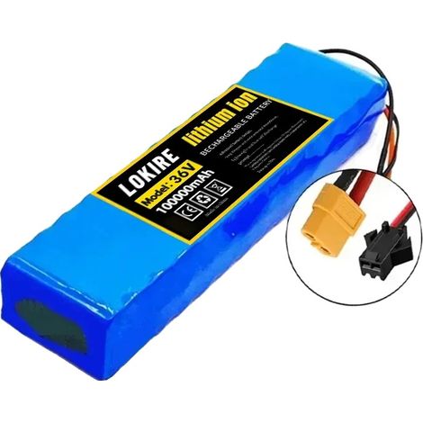 Batterie de Véhicule Électrique, 36V 100AH Lithium-Ion, Configuration 10S2P, XT60-SM (1/2)