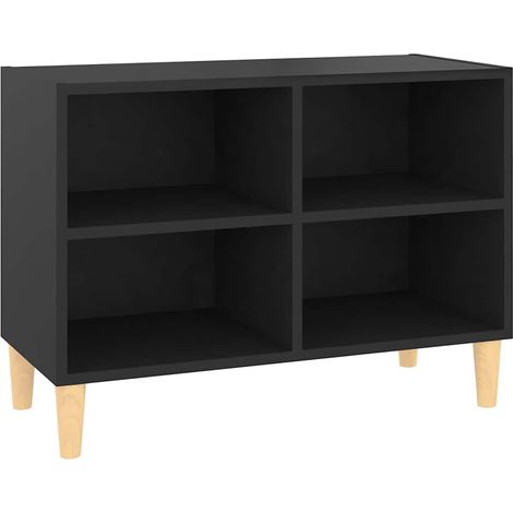 Maison Exclusive - TV-Schrank mit Massivholz-Beinen Schwarz 69,5x (1/5)