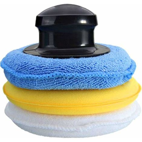 royaluxe - Tampons applicateur de Cire Microfibre Voiture éponge Polonaise avec poignée applicateurs en Mousse de Cire pour Nettoyage des Voitures 13132cm 3Pcs (1/5)