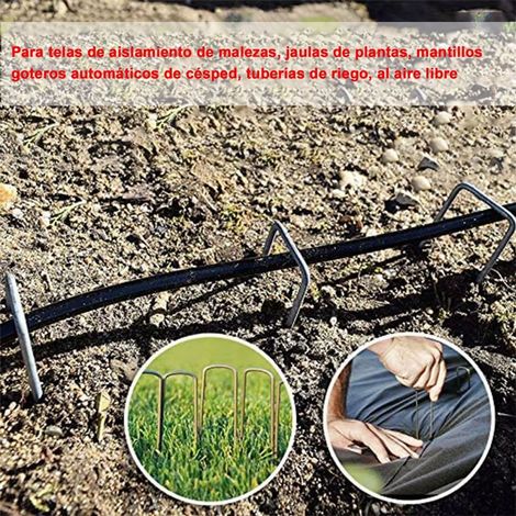 50 Pièces Épingle de Fixation en U pour Bâche Anti-herbe, Clôture et Toile de Protection, 4 mm x 4 cm x 15 cm -KZQ (1/5)
