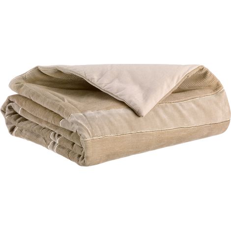 VIVARAISE - Édredon Fara côtelé en velours côtelé (housse 100 % coton, garnissage 100 % polyester) - 85 x 200 cm (1/5)
