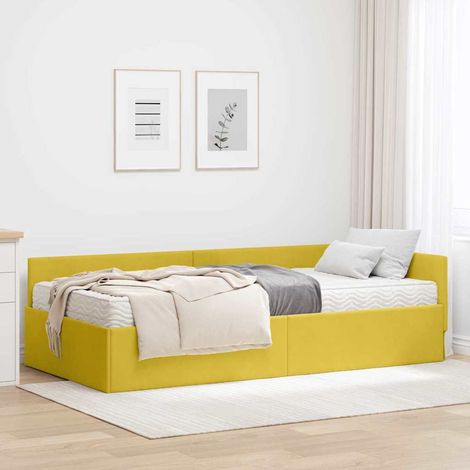 vidaXL Eckbettgestell mit Matratze Sonstiges 2 pcs Grün Samt (1/5)