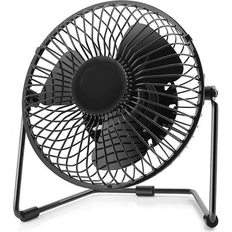 Ventilateur USB 6 pouces, petit ventilateur de bureau portable avec deux vitesses, ultra silencieux, design en métal, rotation à 360°, idéal pour le bureau à domicile. (1/5)