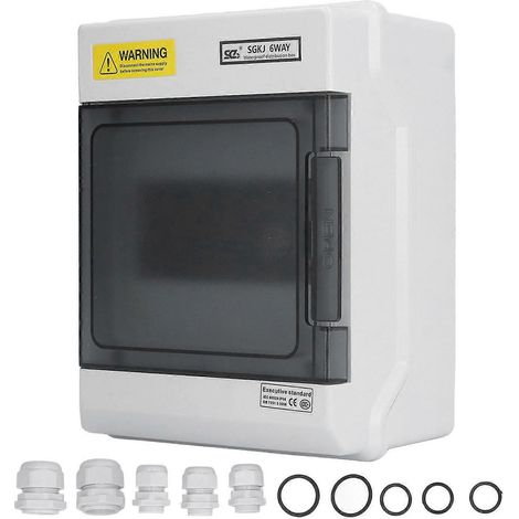 IP66 Wasserdichter Verteilerkasten, 6-fach DIN-Schienen-Elektronikanschlusskasten mit transparenter Abdeckung