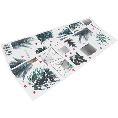 Autocollants muraux motifs plantes vertes en pot pour décoration salon et fond d'ambiance (1/5)