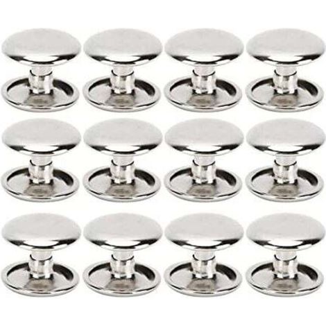 Lot de 200 rivets tubulaires en métal à double tête pour cuir, réparation, sacs, ceintures, chaussures, couture, décoration, 12 x 10 mm (argent)