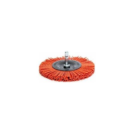 Brosse poncage nettoyage Bois pour Visseuse/Perceuse. Brosse Circulaire 100mm en Nylon AGRESSIF à queue hexagonal 1/4 '(6.35 mm Carivent (1/5)