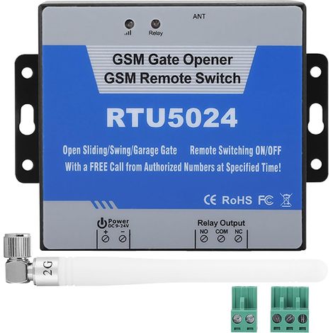 Ouvre-Porte GSM RTU5024 Commutateur à Distance, Contrôleur d'Accès 2G pour Garage, Boîtier Métal IP30, Quadband, Activation par Appel SMS (1/5)