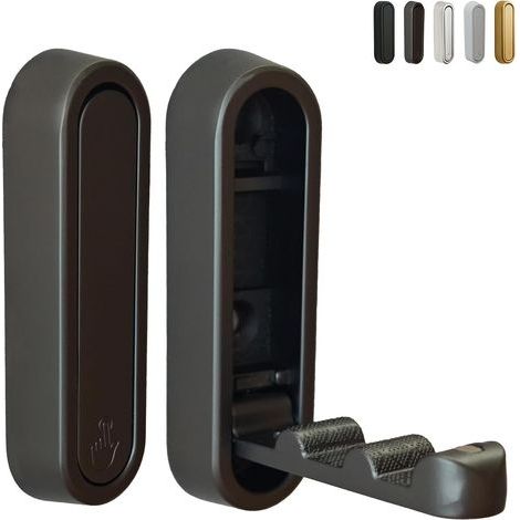 Klappbare Wandhaken aus robuster, grauer Zinklegierung mit verdecktem Griff, inklusive Dübel und Schrauben, Tragkraft 15 kg, Wandmontage für Bad, Küche und Kleiderschrank (1/5)