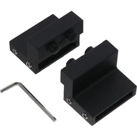 Set mit 2 verstellbaren Scheunentorstoppern aus Kohlenstoffstahl – Schwarz