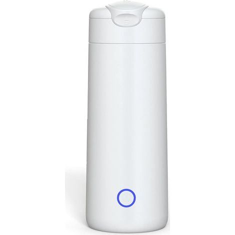 Bollitore elettrico portatile da viaggio, piccola teiera riscaldata, ideale per latte, caffè, acqua e tè (bianco) (1/5)