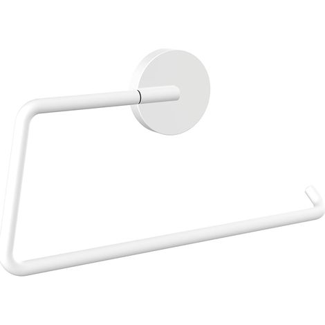 Porte-Papier Toilette Rond sans Couvercle, élégant à Visser ou à Coller, en métal, Porte-Rouleau de Papier Toilette, Blanc Mat (1/5)