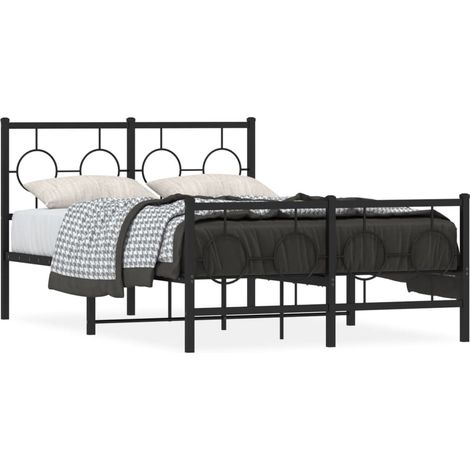 Maison Exclusive - Cadre de lit métal sans matelas avec pied de lit noir 120x190cm (1/5)