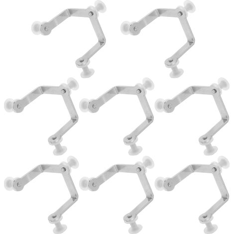 8 Pièces Pinces de Fixation pour Panneaux en Verre en Acier au Carbone Argenté, Clips 3 Trous Robustes pour Cloisons, Adaptés aux Armoires Cuisine et Bibliothèques (1/5)