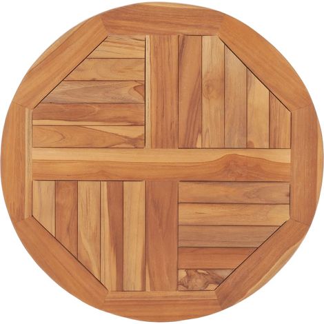 Plateau De Table Plan de travail - Bois de teck solide Rond 2,5 cm 60 cm BV724571 - BonneVie (1/5)
