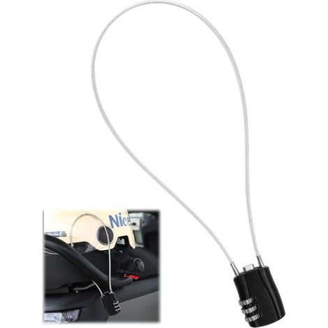 Candado de combinación de 3 dígitos para bicicleta, cable de 50 cm, patinete, esquí, tapa de cubo de basura, taquilla deportiva, equipaje, casco (1/5)