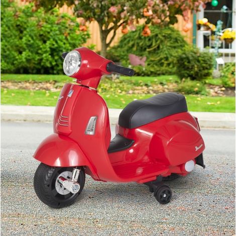 Moto elettrica per bambini Vespa 66,5 x 38 x 52 cm, LED, suono, rosso OKMYHOME (1/5)