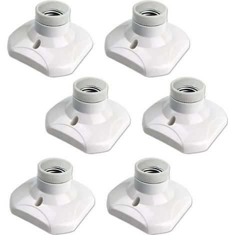 Douille Plafond E27 à Visser, AC 220-240V, Support Douille pour Ampoule LED, Base Plafonnier Culot E27, lot de 6 (1/5)