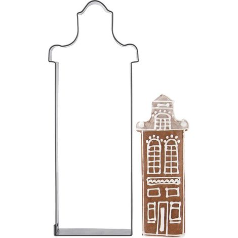 Tagliabiscotti a forma di casa in acciaio, 14 cm