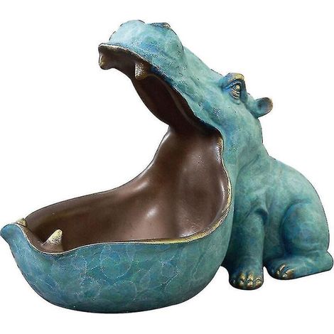 Figurine Hippopotame à Grande Bouche - Porte-clés/Bonbonnières en Résine - Décoration Intérieure (1/5)