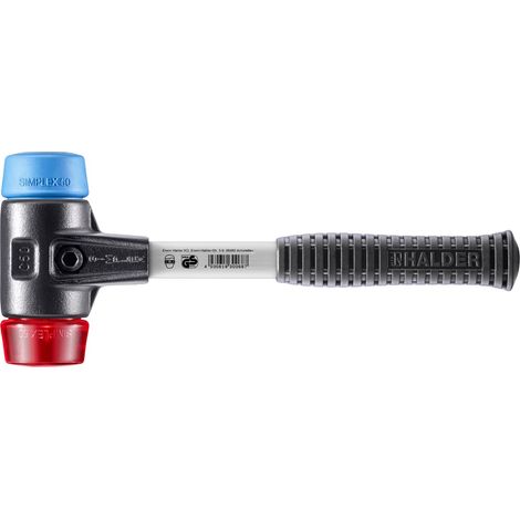 HALDER SIMPLEX TPE Weichplastikhammer mit verstärktem Tempergussgehäuse und Glasfaserstiel - D=50 mm - 3716.050 (1/5)
