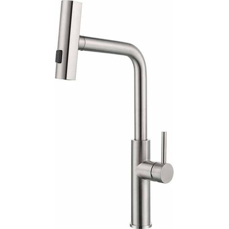 Badezimmerarmatur mit ausziehbarer Brause und 3 Wasserflussmodi, Waschbecken oder Waschtisch, einstellbare Mischbatterie für Warm- und Kaltwasserbecken MUMU