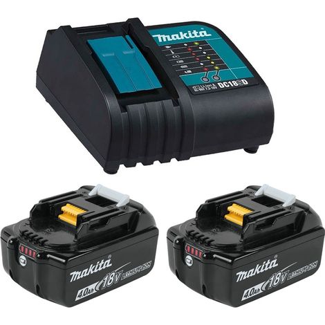 2x Genuine Makita 18V 4.0Ah LXT Lithium Battery BL1840 + DC18SD 240v Charger (1/5)